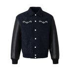 YADcrew Pearl Patch Embroidered Varsity Jacket