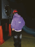EVETS Vintage Purple Star Graphic Zip Up Hoodie