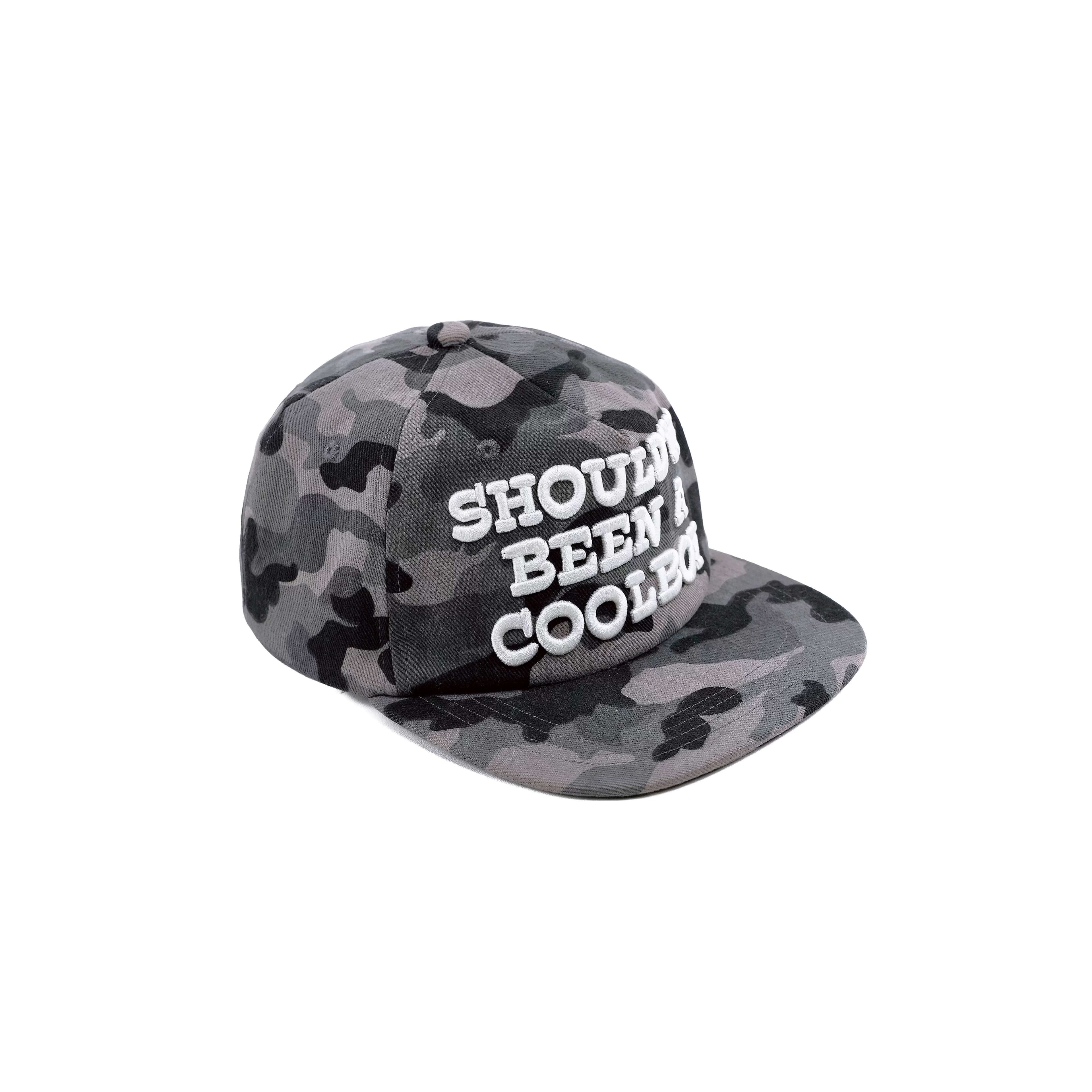 LIBERAFIT Slogan 3D Embroidered Trucker Cap Camo Leopard Denim