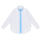 EMPTY REFERENCE White Blue Stripe Gradient Long Sleeve Shirt