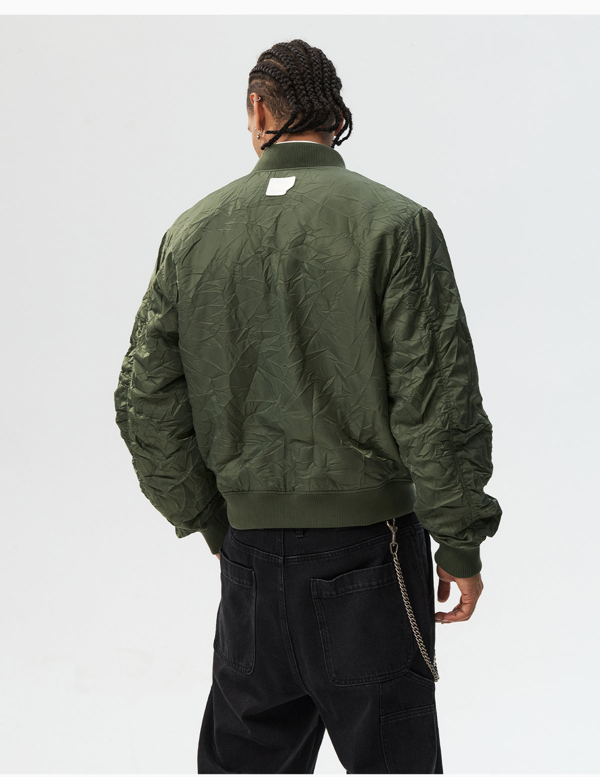 MEDM Crinkled Nylon MA-1 Bomber Jacket
