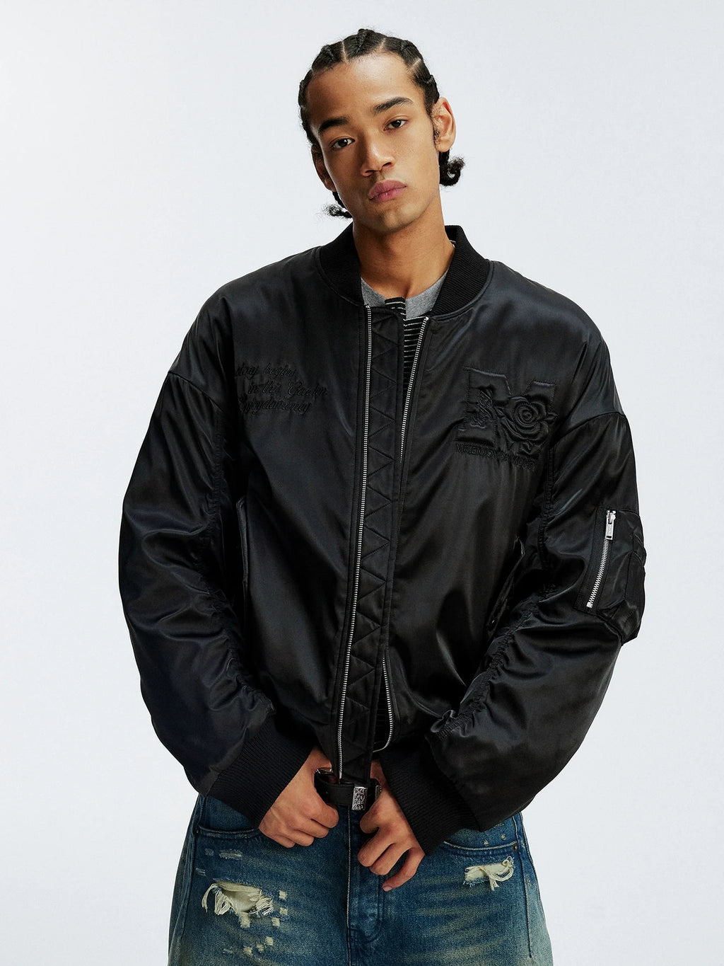 MEDM 3D Rose Foam MA-1 Bomber Jacket