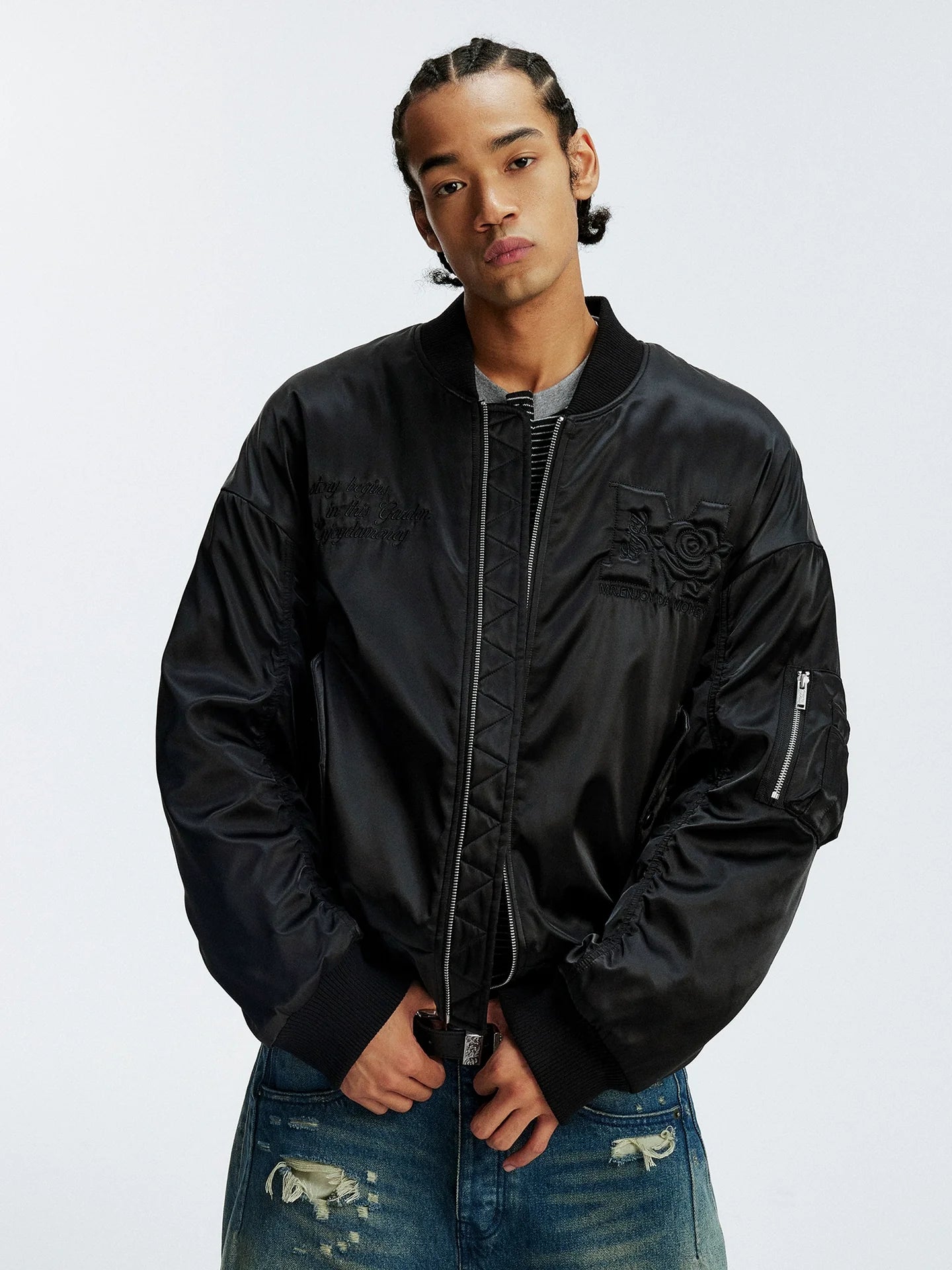 MEDM 3D Rose Foam MA-1 Bomber Jacket
