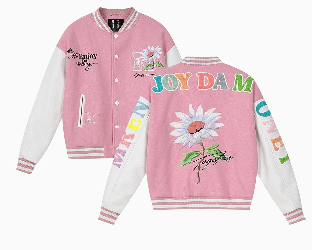 MEDM Daisy Floral Varsity Jacket