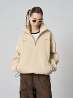 Harsh and Cruel Half Zip Stitched Pullover Sweatshirt