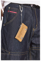 Remedy Metal Studded Keychain Coin Card Zipper Leather Wallet