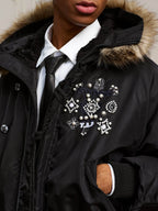 YADcrew Faux Fur Hood N-2B Bomber Jacket