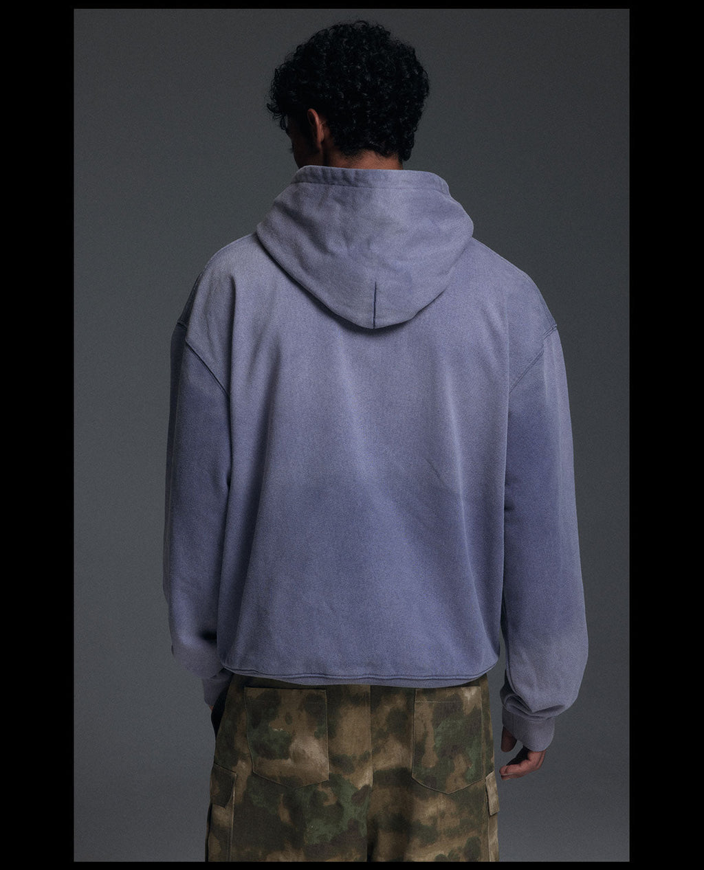 NOVACAM Washed Distressed Vintage Letters Logo Hoodie