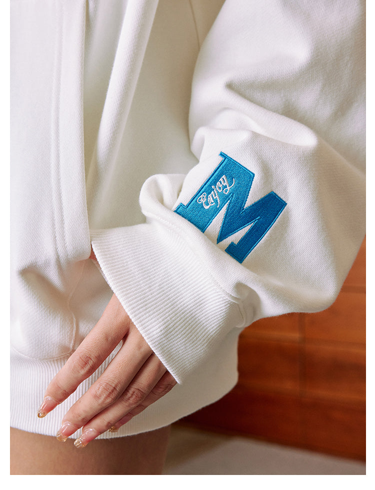 MEDM Basic Logo Embroidery Zip Up Hoodie