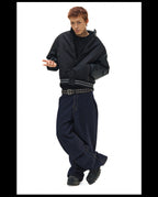 NOVACAM PU Leather Sleeve Puffer Varsity Jacket