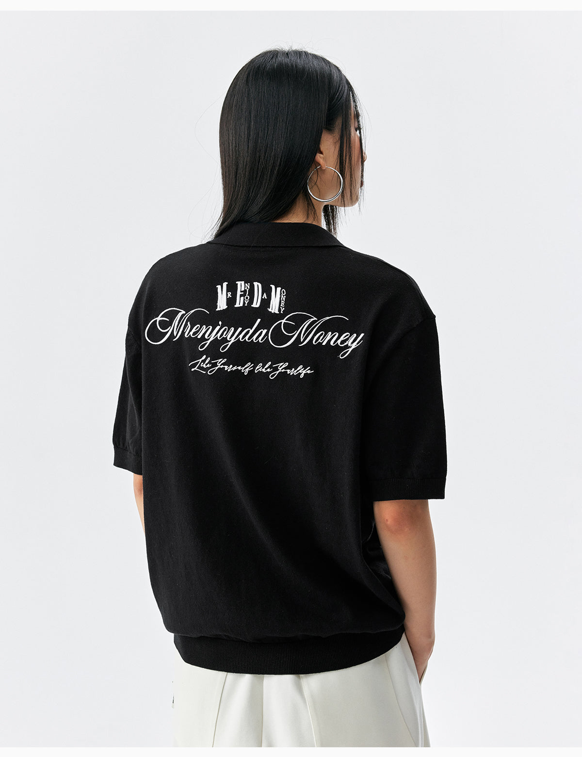 MEDM Handwriting Embroidery Knit Polo