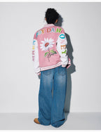 MEDM Daisy Floral Varsity Jacket