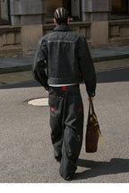 STEEPC Embossed Logo Denim Jacket