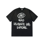 Labt Cracked Print Spray Dirty Washed Faded Tee