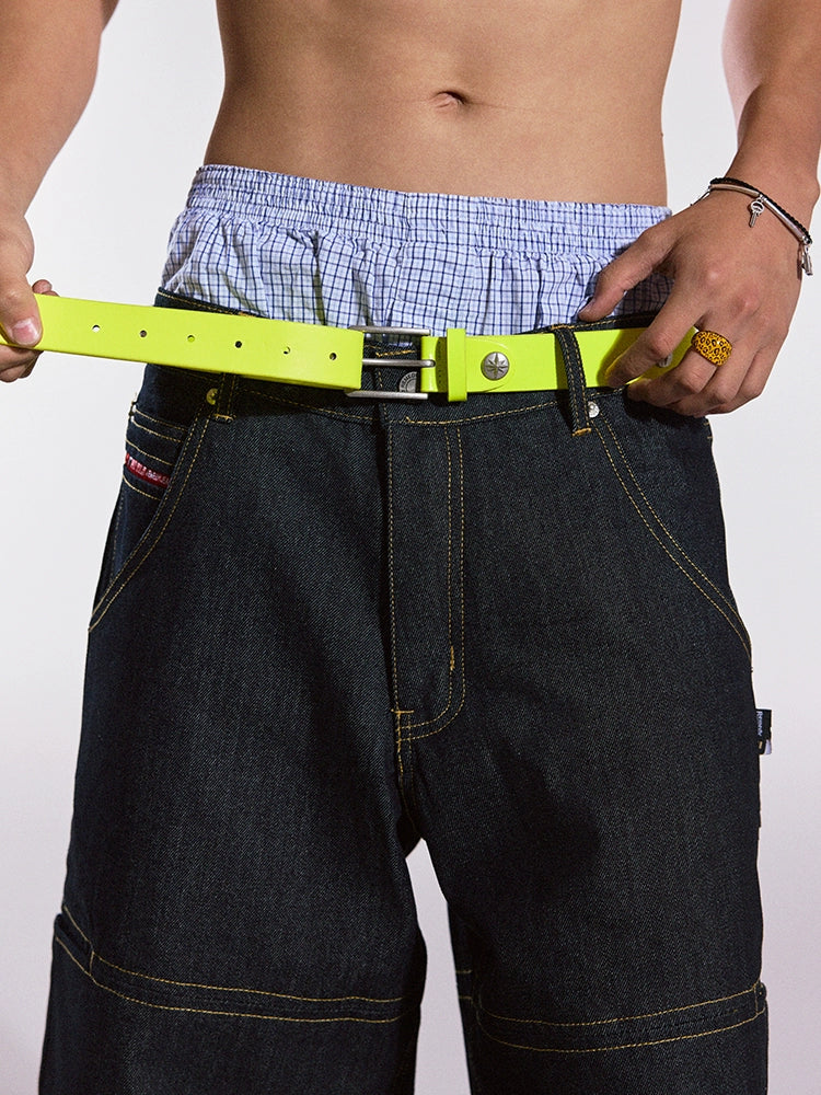 Remedy Neon Metal Studded Leather Belt