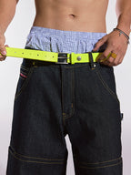 Remedy Neon Metal Studded Leather Belt