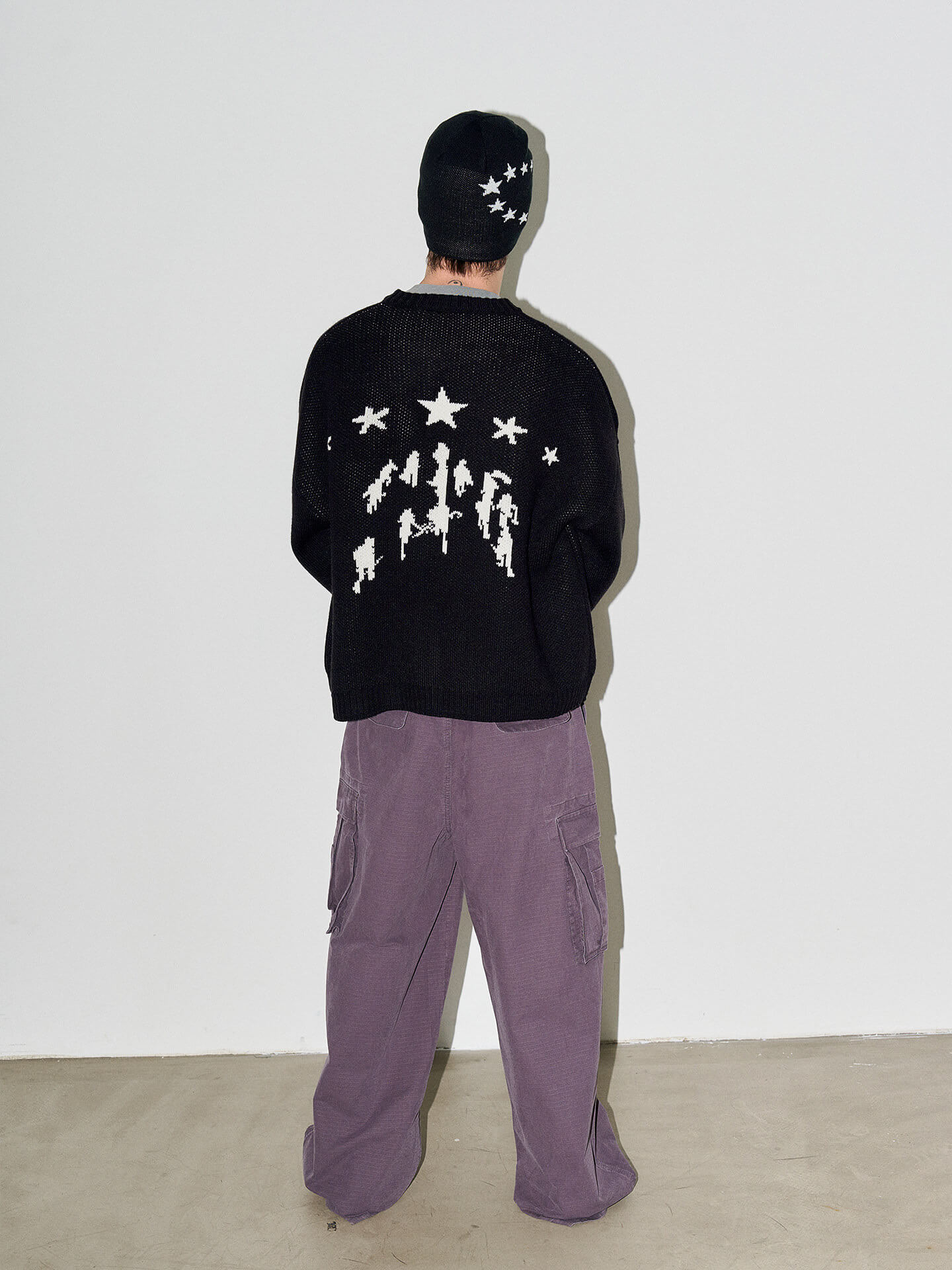 LIBERAFIT Star Jacquard Button Front Cowichan Cardigan