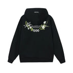Harsh and Cruel Floral Wreath Embroidered Botanical Hoodie