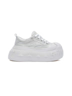 1807 INF-008 Gothic Lace Up Microfiber Leather Chunky Sneakers