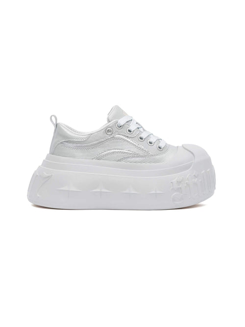 1807 INF-008 Gothic Lace Up Microfiber Leather Chunky Sneakers