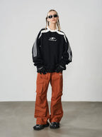 Harsh and Cruel Embroidered Logo Round Neck Sweater