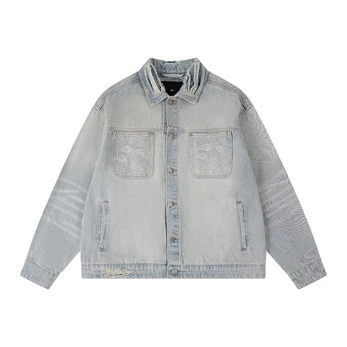 1807× LABT Paisley Pattern Wash Denim Jacket
