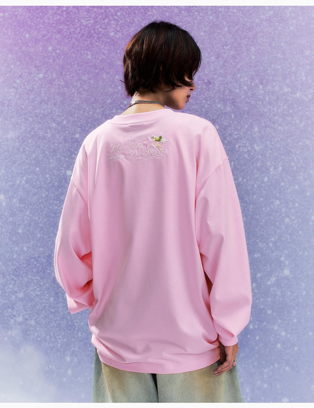 MEDM Flower Star Logo Embroidered Long Sleeve Tee