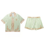 Small Town Kid 3D Digital Print Satin Cuban Shirt Set