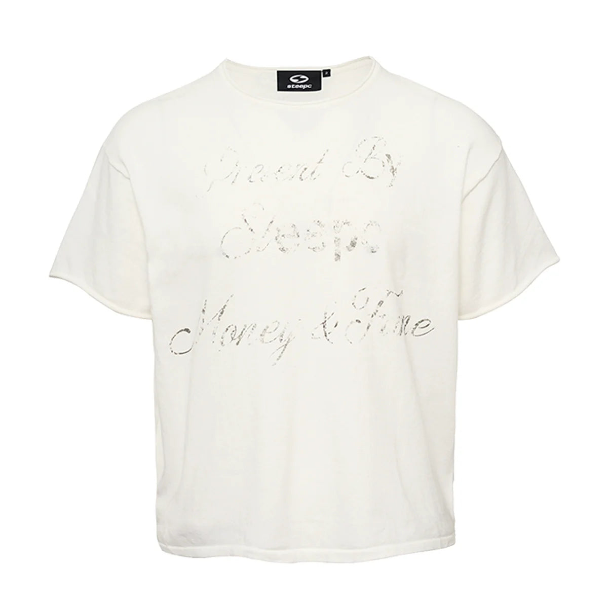 STEEPC Contrast Old Print Boxy Knit Tee