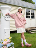 Harsh and Cruel Floral Garland Embroidered Text HACR Hoodie