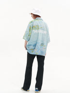 Harsh and Cruel Monet Sunset Landscape Oil Painting Printed Shirt