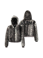 KARMANISTIC Leopard Fur Hooded Jacket