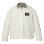 MEDM Ethnic Collar Patch Pocket Quilted Lined Work Jacket