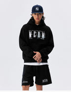 MEDM Logo Print and Embroidered Lettering Hoodie