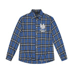 MEDM Blue Pearl Embroidery Plaid Long Sleeve Shirt