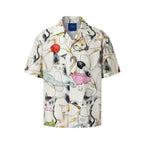 YADcrew All Over Cat Print Short Sleeve Shirt