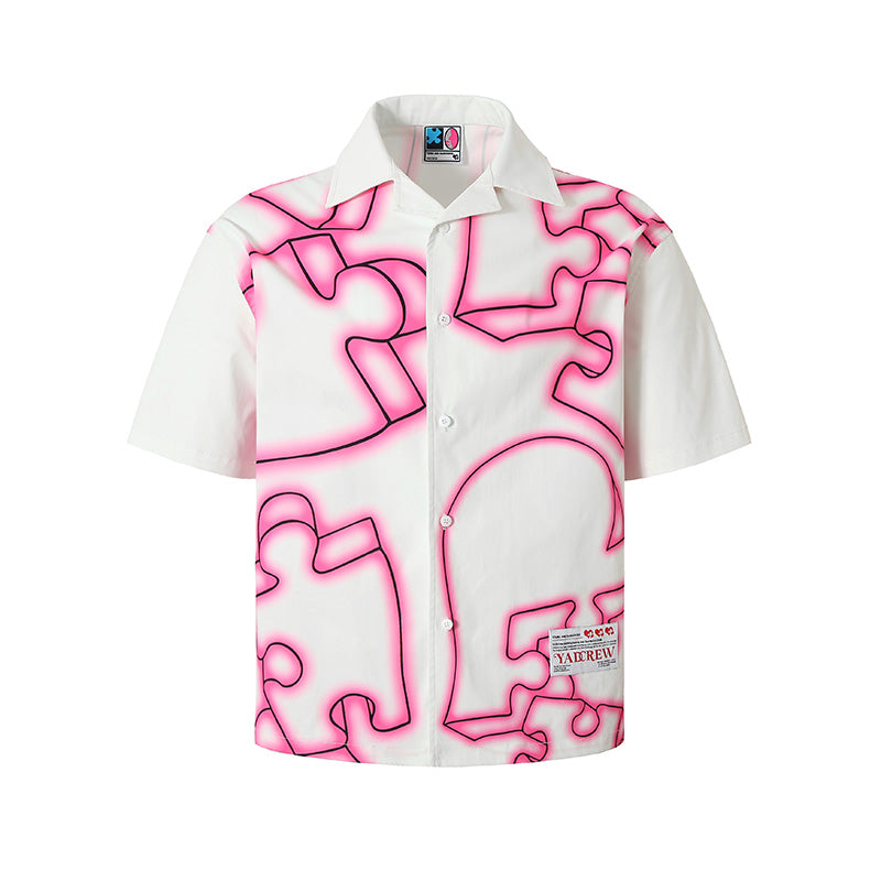 YADcrew Love Puzzle Halo Full Print Short Sleeve Shirt