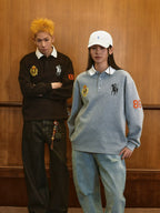 Harsh and Cruel Vintage Embroidered Long Sleeve Polo