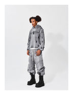 KARMANISTIC Distressed Washed Rivets Hoodie
