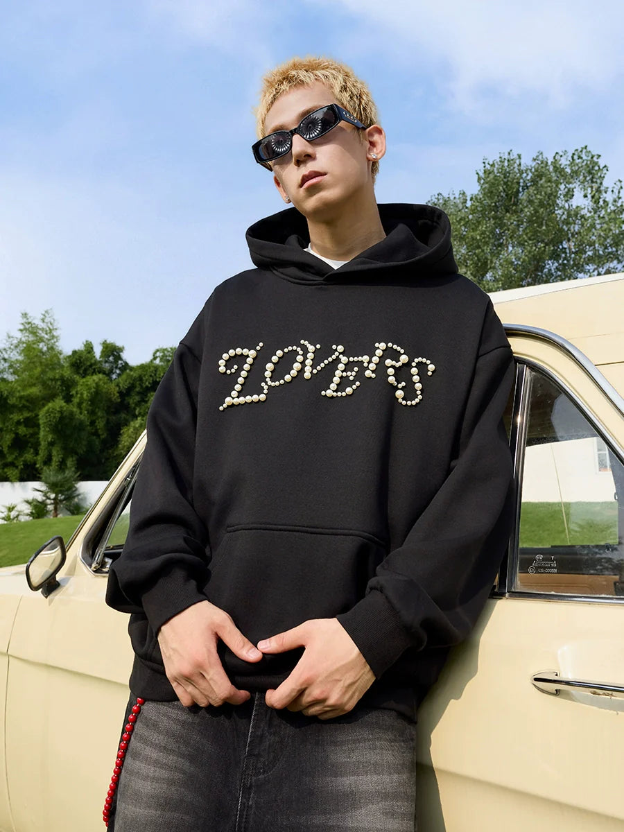 Harsh and Cruel Love Me More Pearl Embroidered Hoodie