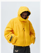 MEDM Embossed Logo Hooded Down Jacket