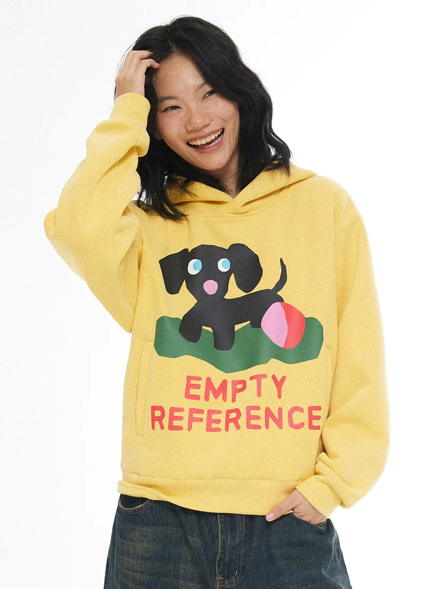 EMPTY REFERENCE Puppy Logo Print Hoodie