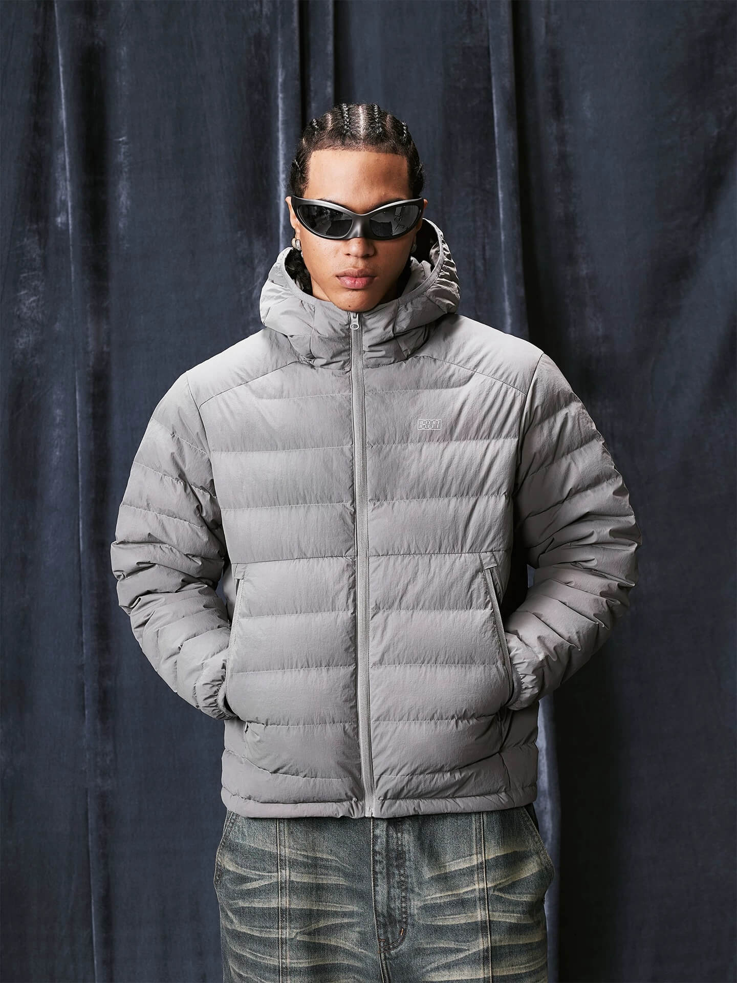 1807 Washed Fade Nylon Lightweight Down Jacket