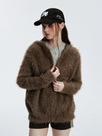 MEDM Mohair Hooded Zip Up Jacket