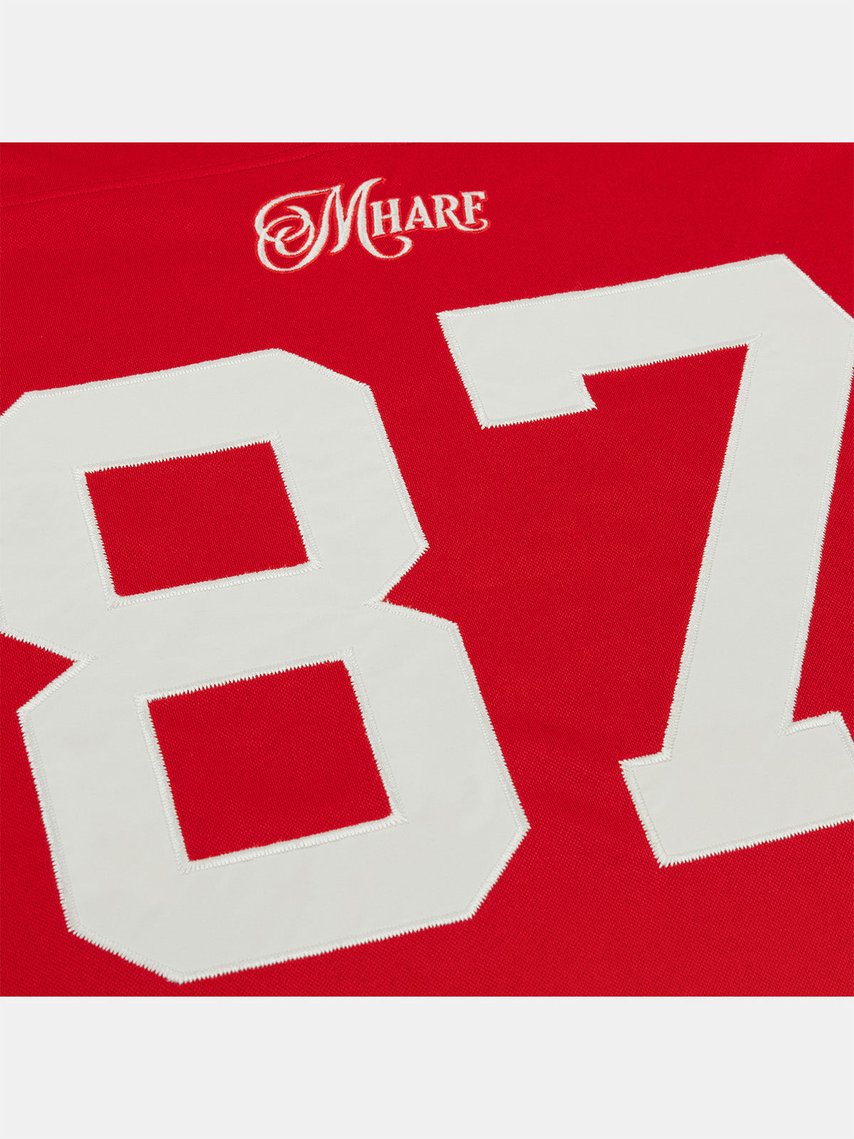 MHARF Red 87 Patch Embroidery Bar Stripe Hockey Jersey