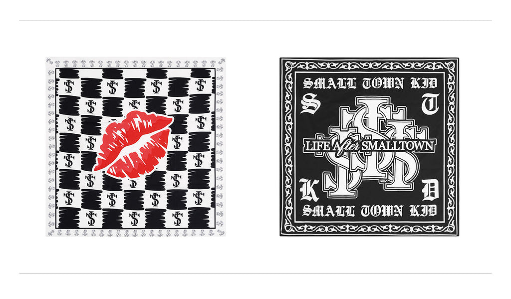 Small Town Kid Logo Lips Square Scarf / Bandana