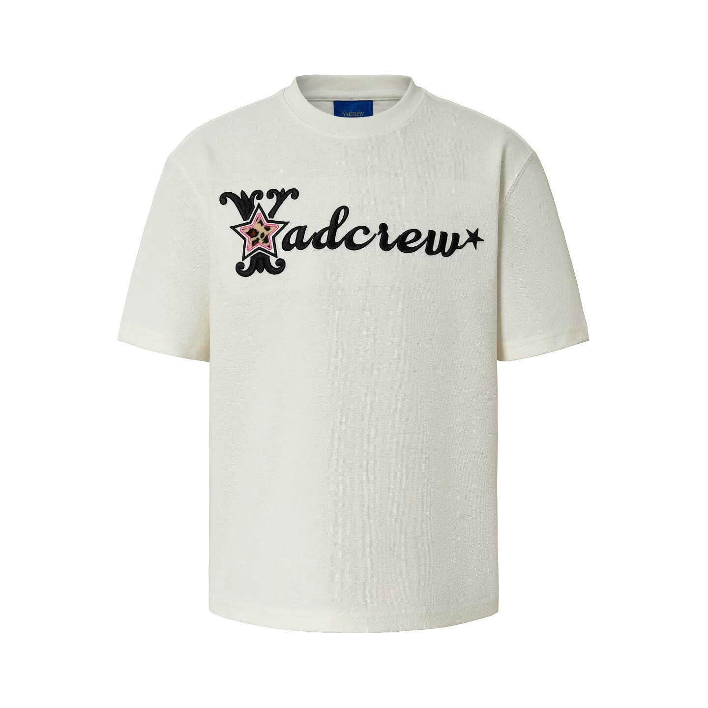YADcrew Leopard Star 3D Logo Embroidered Tee