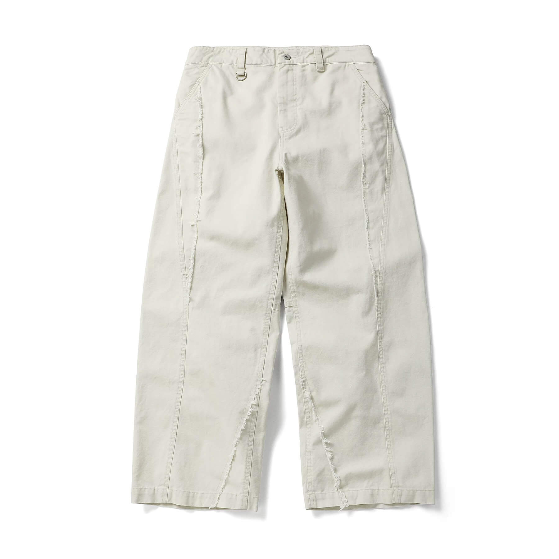 JHYQ Vintage Aged Raw Edge Baggy Work Pants