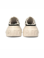 1807 INF-008 Gothic Lace Up Canvas Chunky Half Sneakers