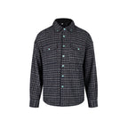 S45 Turquoise Button Plaid Long Sleeve Shirt